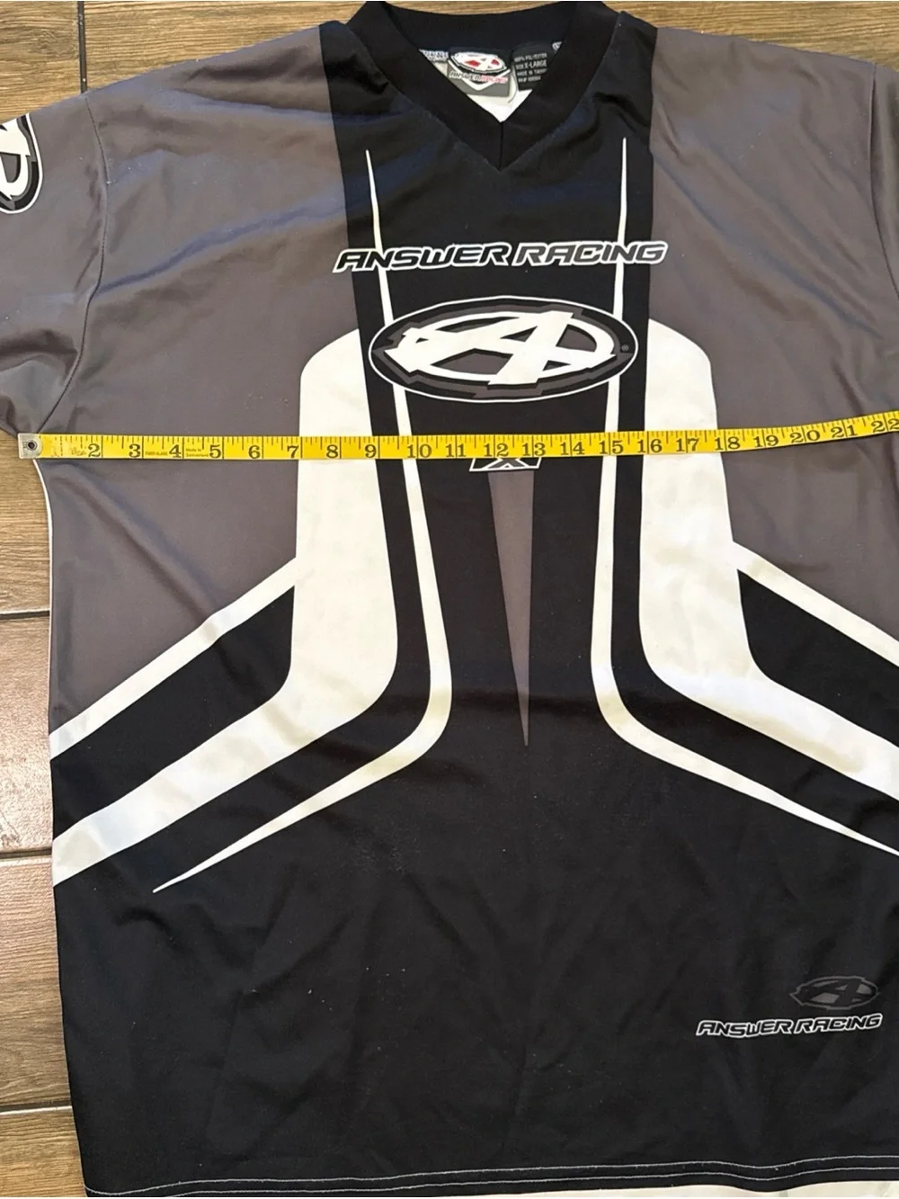 Answer Racing Shirt Mens Gray Black Jersey Moto Motocross Dirt Bike XL